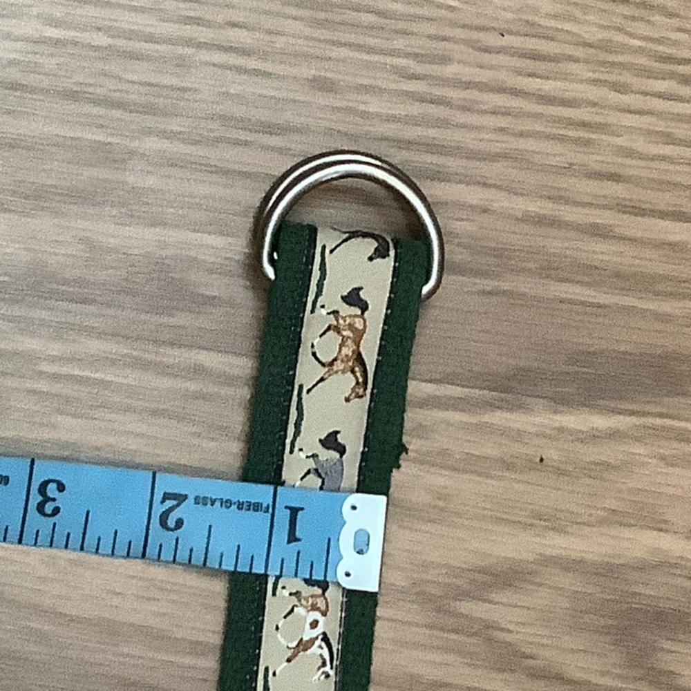 EQ Equestrian D-Ring Belt Women Size L Horses Fabric Green Beige 42.5” Long - Picture 7 of 7